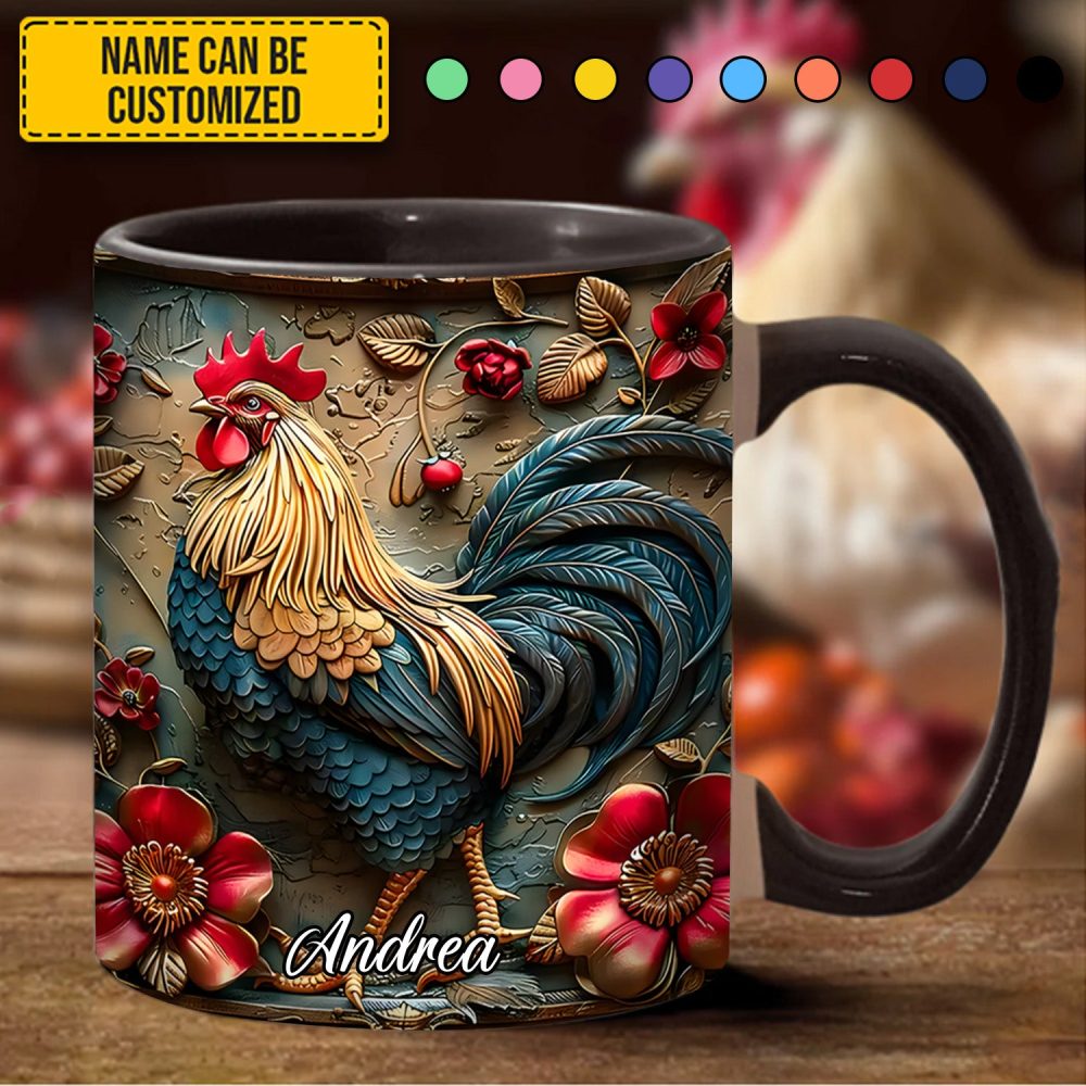 Vintage Rooster – Personalized Chicken Accent Mug