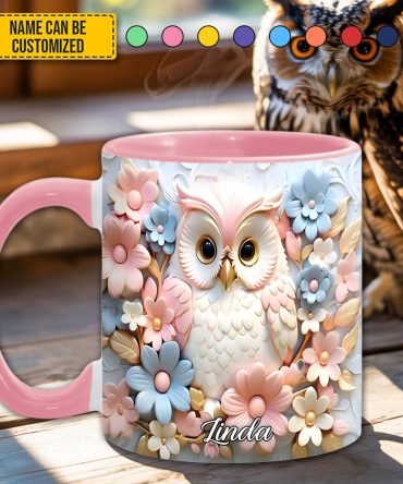 Owl Accent Mug - Personalized Accent Mug