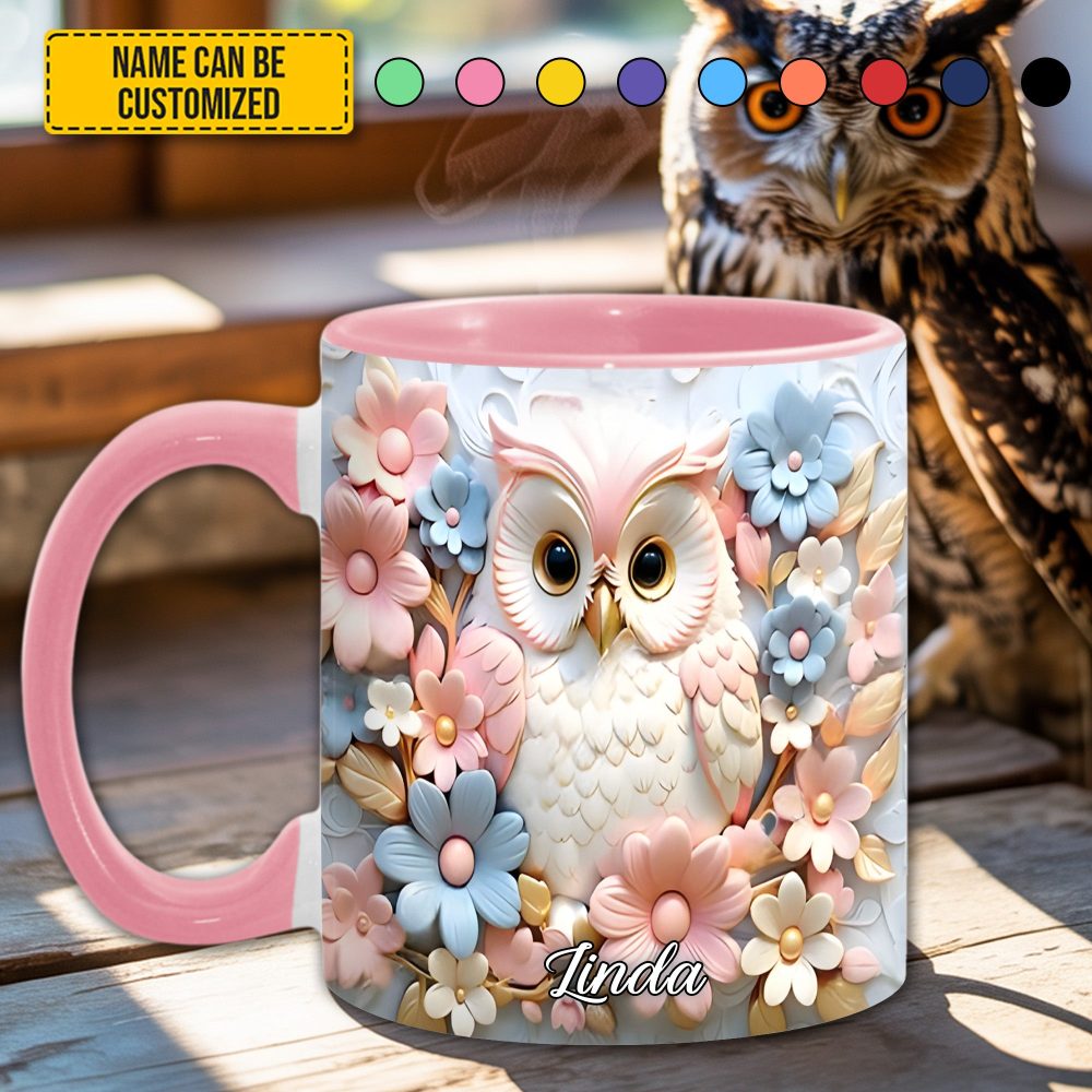 Owl Accent Mug - Personalized Accent Mug