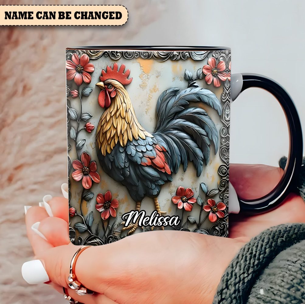 Chicken Accent Mug - Personalized Accent Mug - Image 2