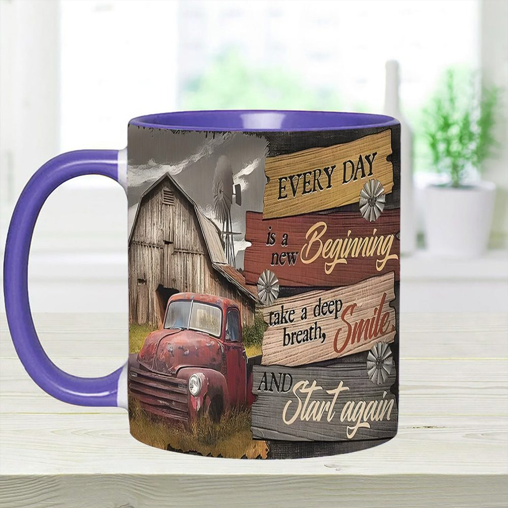 Everyday Is A New Beginning - Country Truck Accent Mug - Image 10