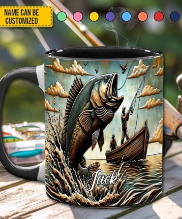 Love Fishing - Personalized Fishing Accent Mug