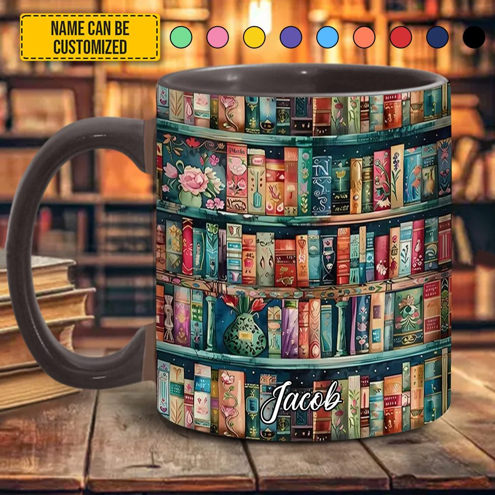 Personalized Bookshelf Mug – Cozy Library Lover’S Dream - Image 2