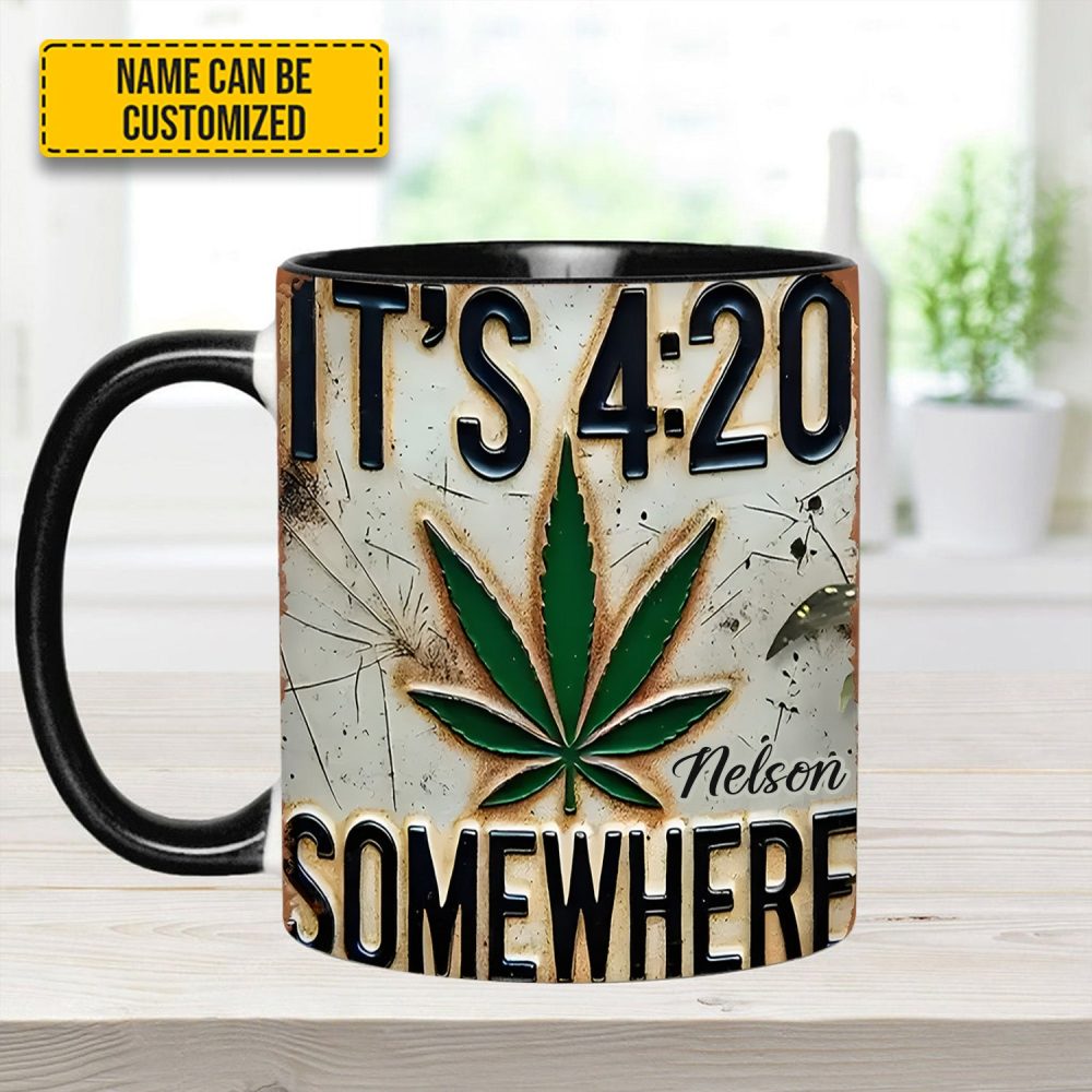 It'S 4:20 Somewhere - Personalized Weed Accent Mug - Image 6