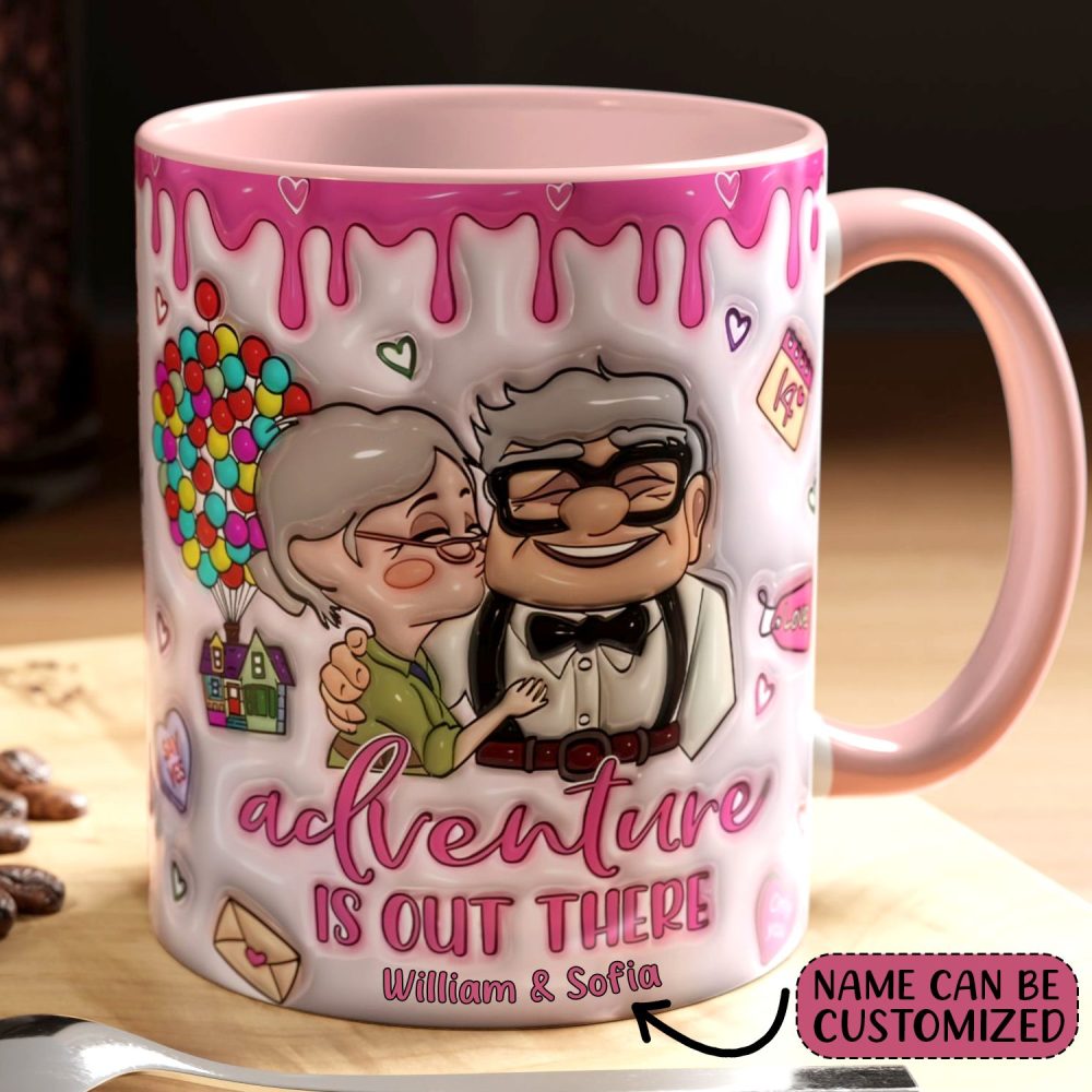 Adventure Cute Couple - Personalized Couple Accent Mug - Image 2