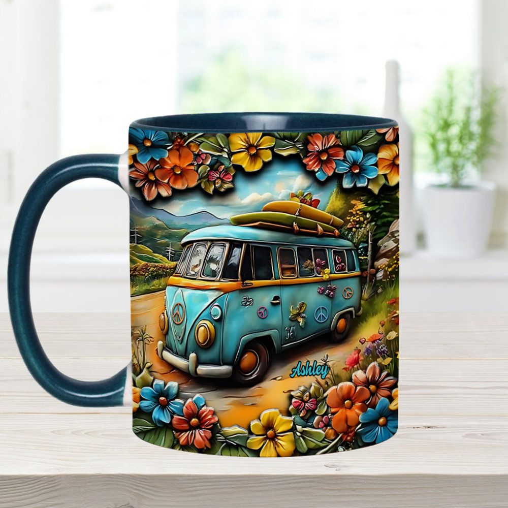 Hippie Van - Personalized Hippie Accent Mug - Image 21