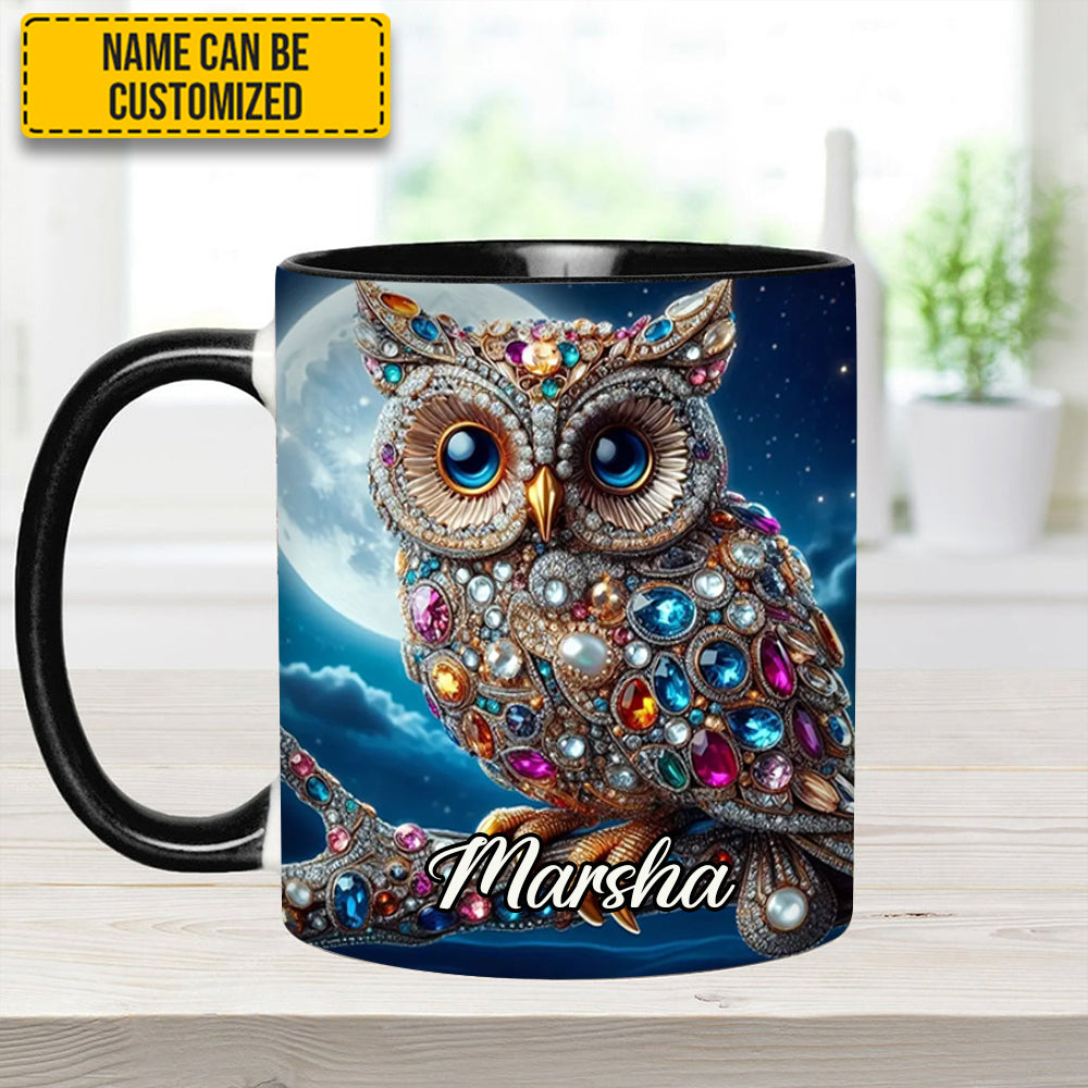 Dark Owl - Personalized Owl Accent Mug - Image 4