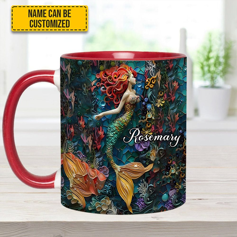 Ocean Mermaid - Personalized Accent Mug - Image 5