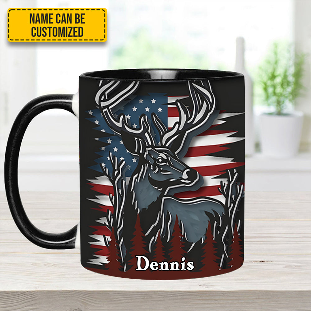 Deer Usa Flag - Personalized Hunting Accent Mug - Image 5