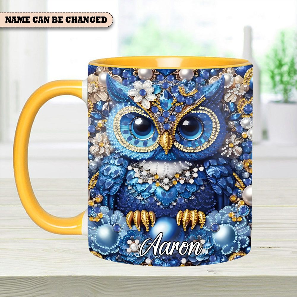 Sparkle Owl - Personalized Owl Accent Mug - Image 6