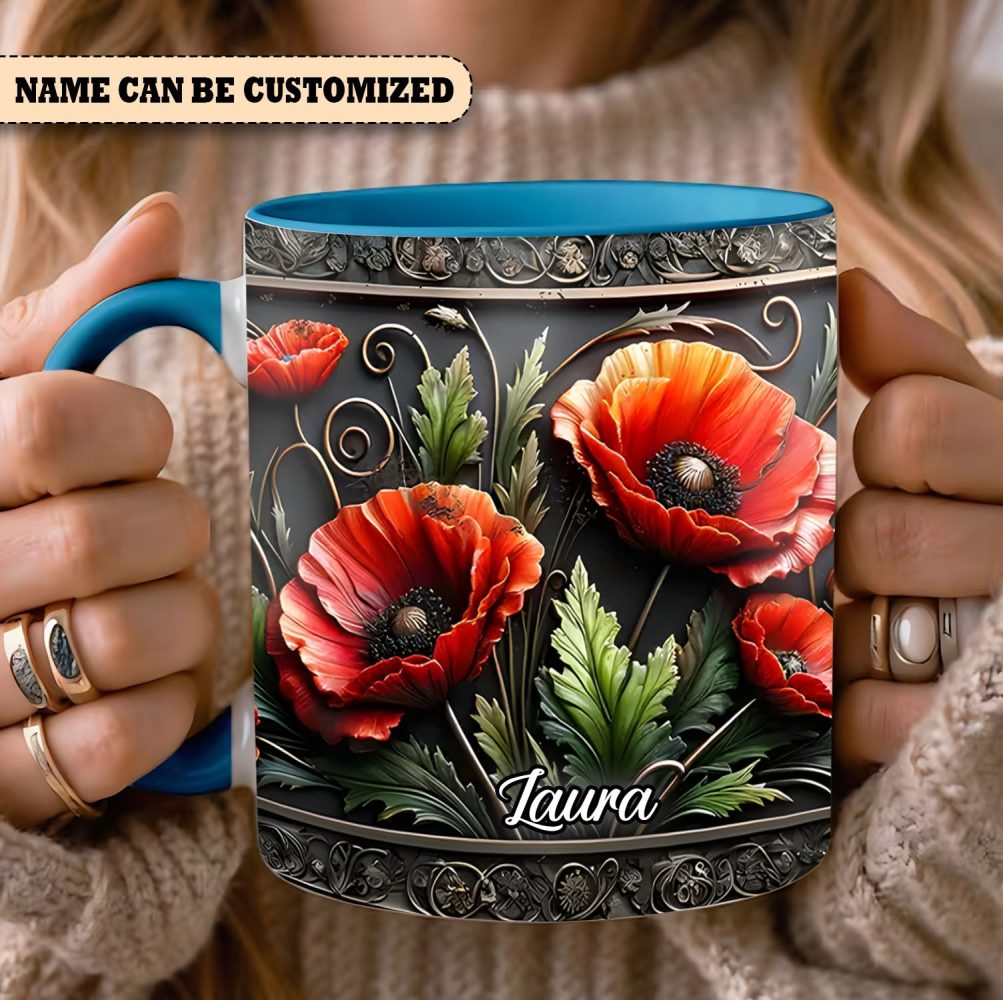 Personalized Vintage Flowers Accent Mug - Image 2