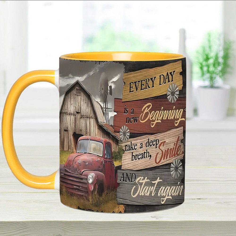 Everyday Is A New Beginning - Country Truck Accent Mug - Image 3