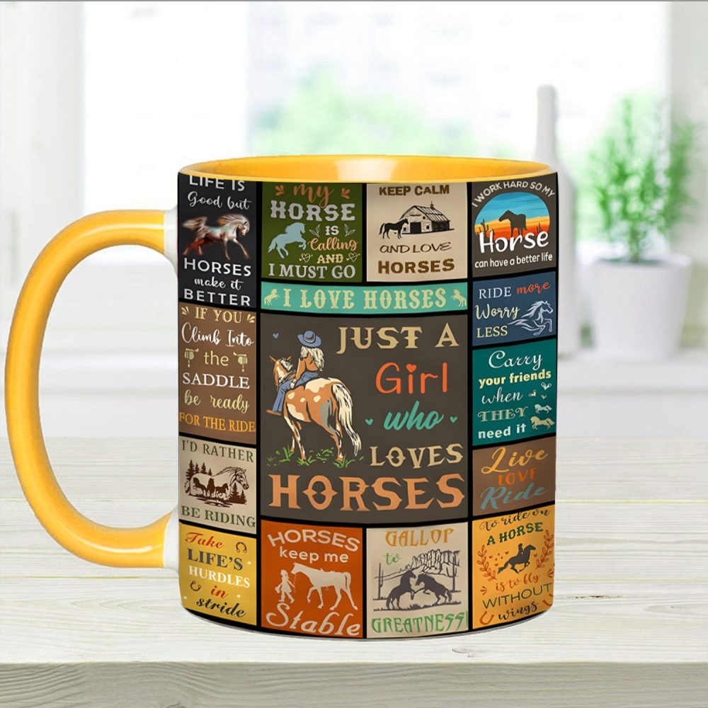 Just A Girl Who Loves Horses - Horse Accent Mug - Image 4
