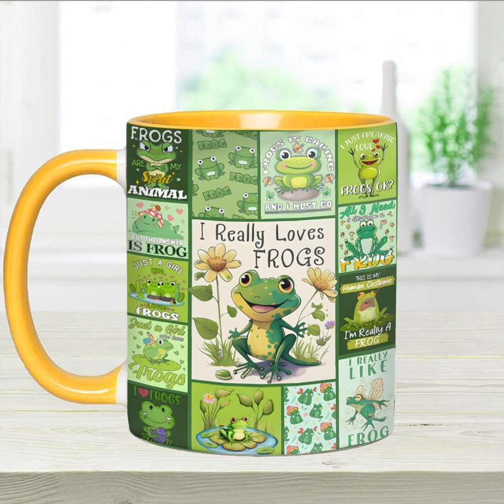 I Really Love Frogs - Cute Frog Accent Mug - Image 6