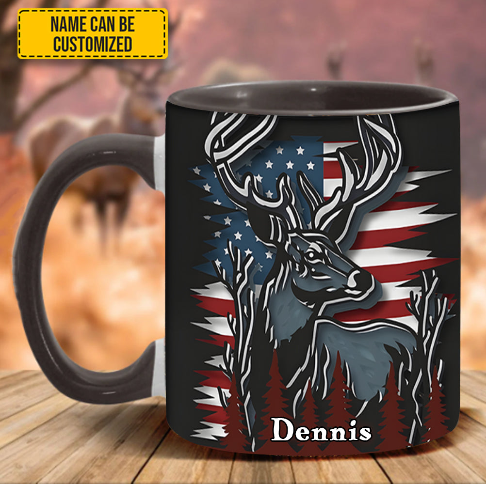 Deer Usa Flag - Personalized Hunting Accent Mug - Image 6