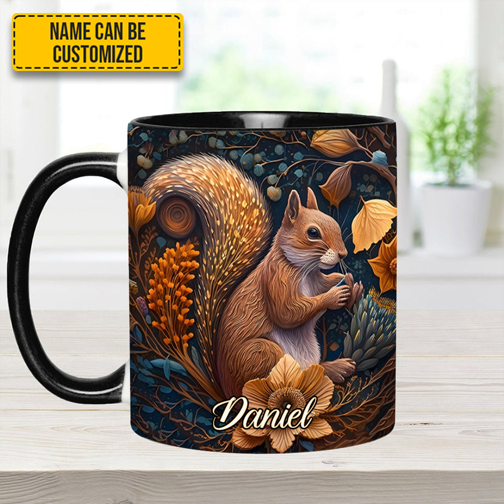 Autumn Squirrel – Personalized Squirrel Accent Mug - Image 5