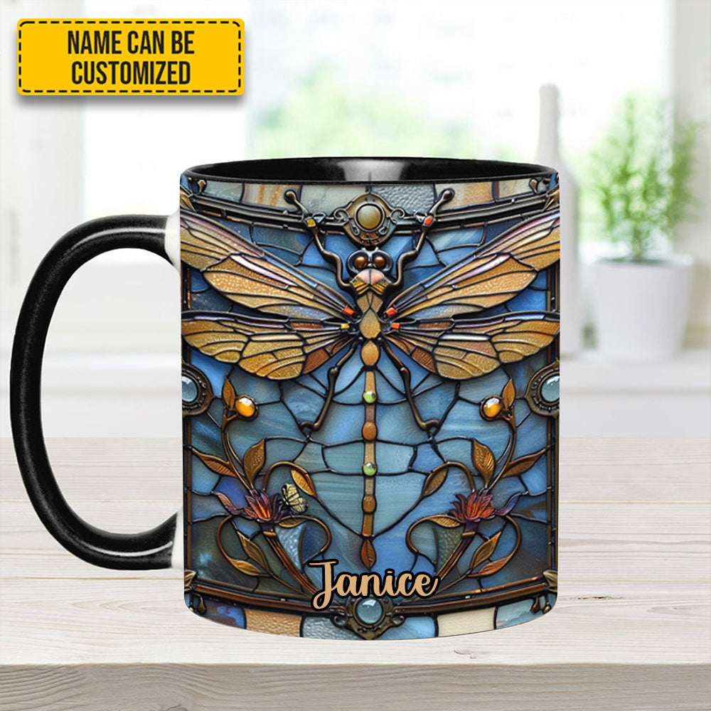 Love Dragonfly - Personalized Dragonfly Accent Mug - Image 3