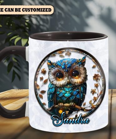 Personalized Beautiful Owl Accent Mug