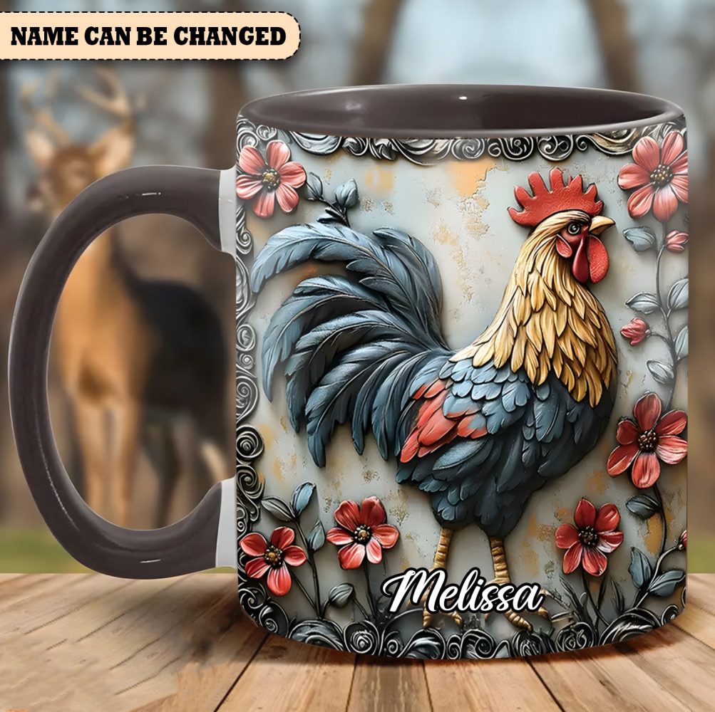 Chicken Accent Mug - Personalized Accent Mug - Image 6