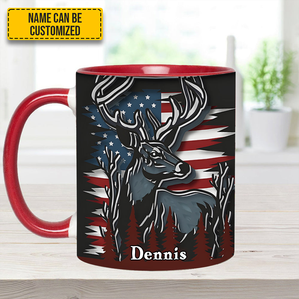 Deer Usa Flag - Personalized Hunting Accent Mug - Image 7