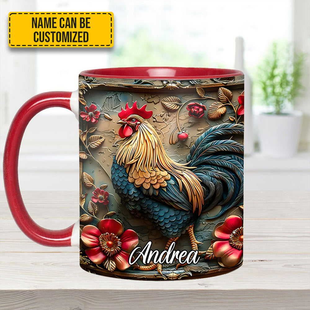Vintage Rooster – Personalized Chicken Accent Mug - Image 7