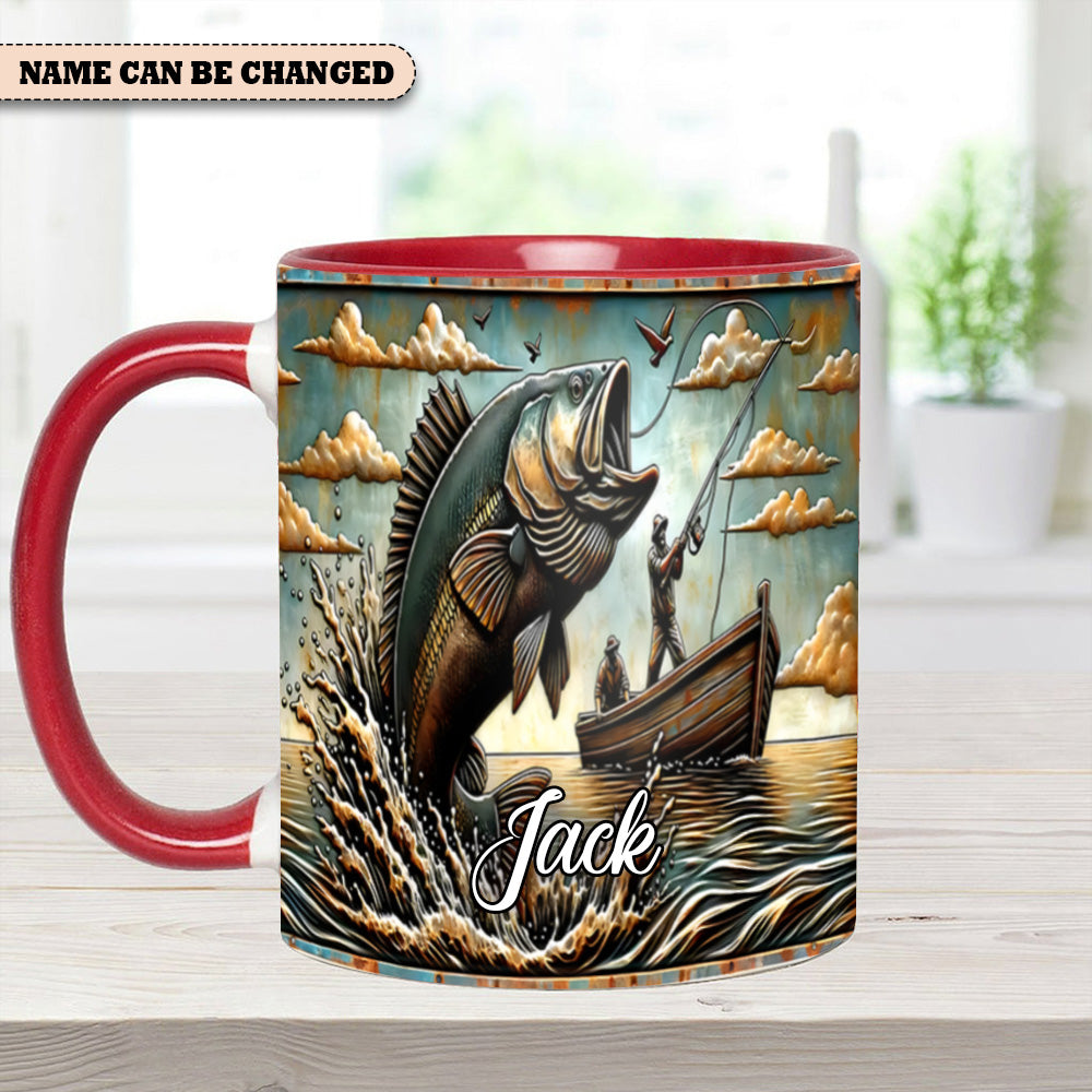 Love Fishing - Personalized Fishing Accent Mug - Image 8