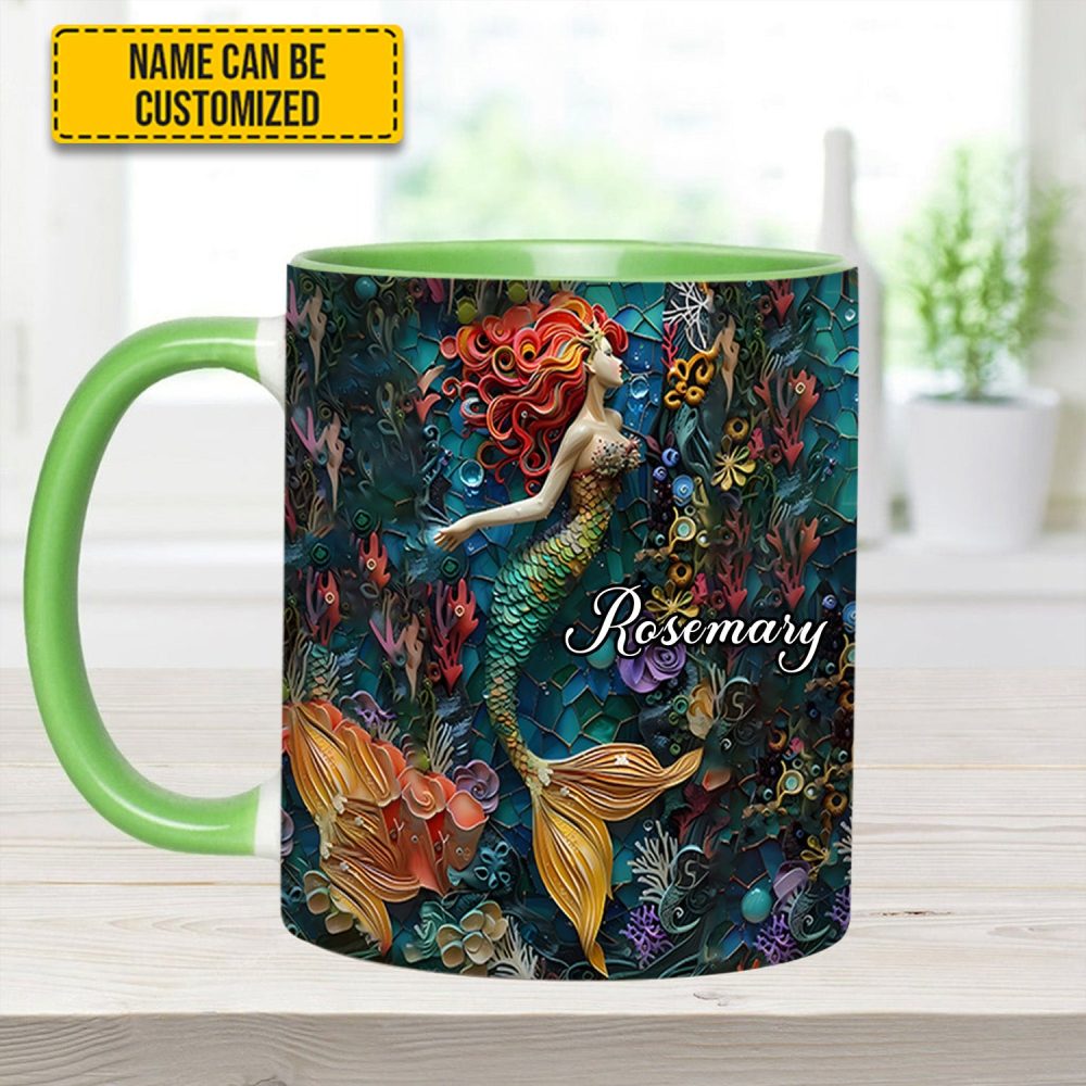 Ocean Mermaid - Personalized Accent Mug - Image 7