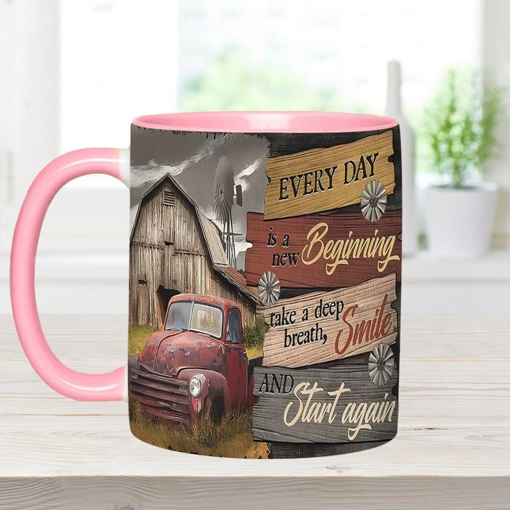 Everyday Is A New Beginning - Country Truck Accent Mug - Image 9