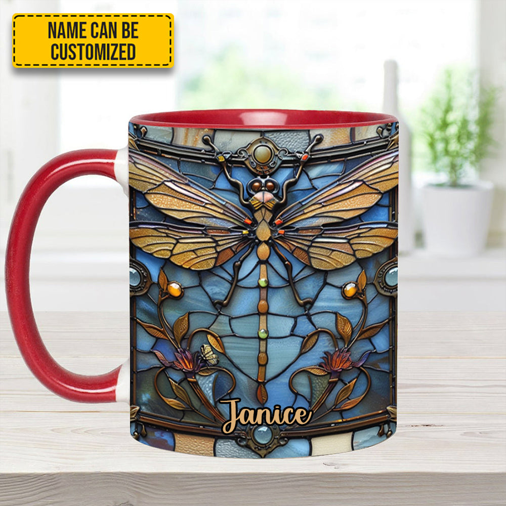 Love Dragonfly - Personalized Dragonfly Accent Mug - Image 4