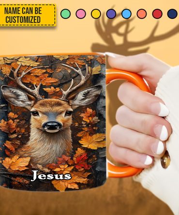 Autumn Stag – Personalized Deer Accent Mug