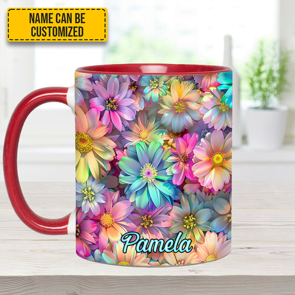 Spring Floral Flower - Personalized Accent Mug - Image 7
