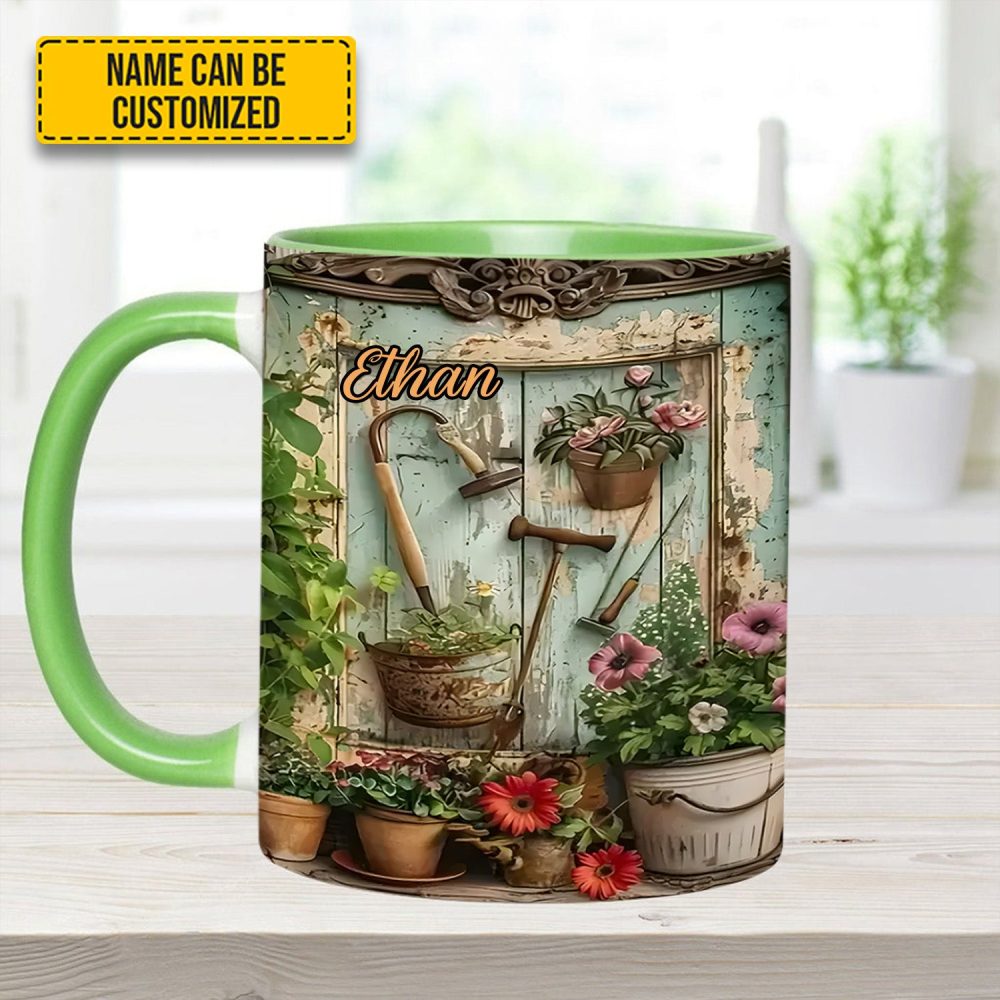 Garden Tools And Flowers - Personalized Gardening Accent Mug - Image 7