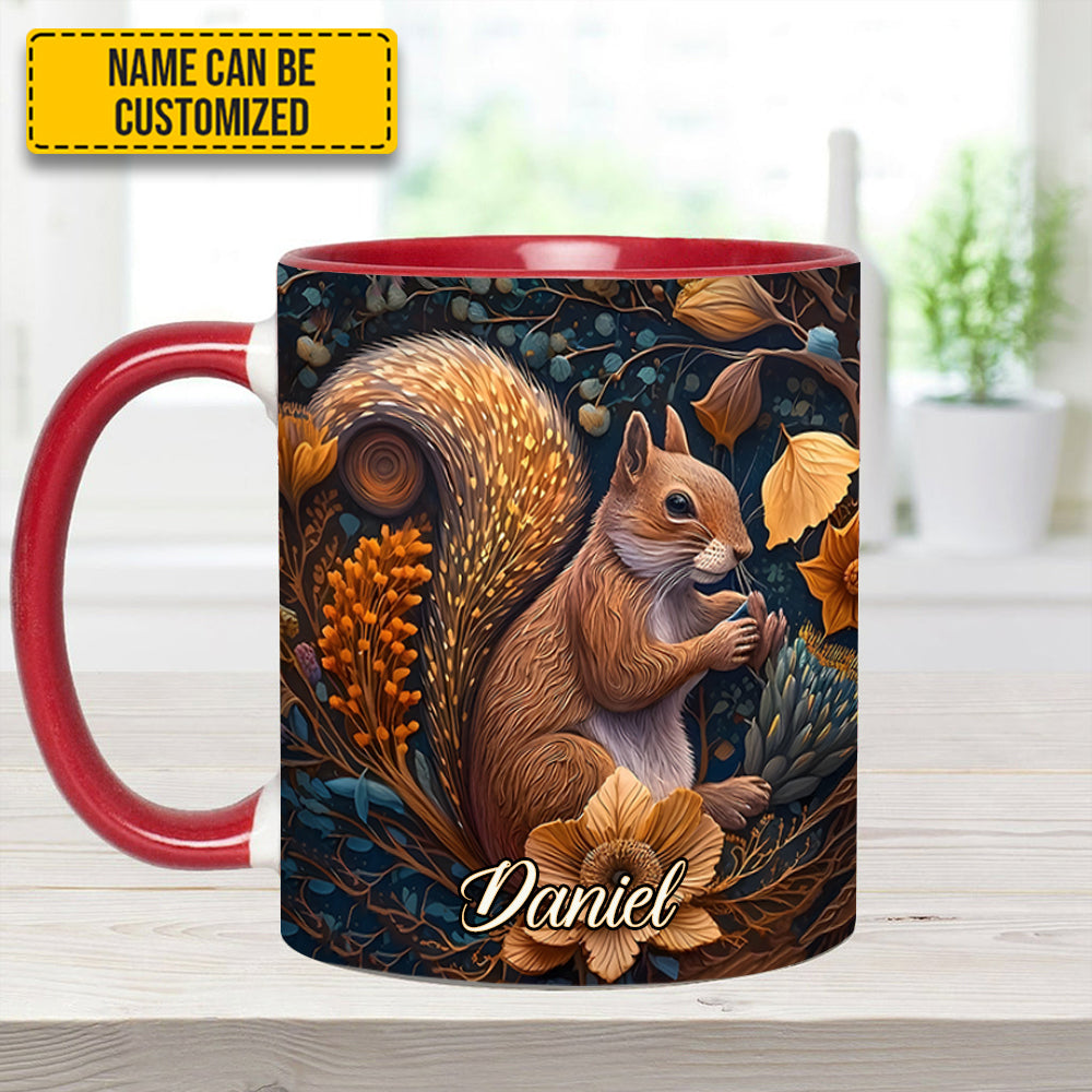 Autumn Squirrel – Personalized Squirrel Accent Mug - Image 6