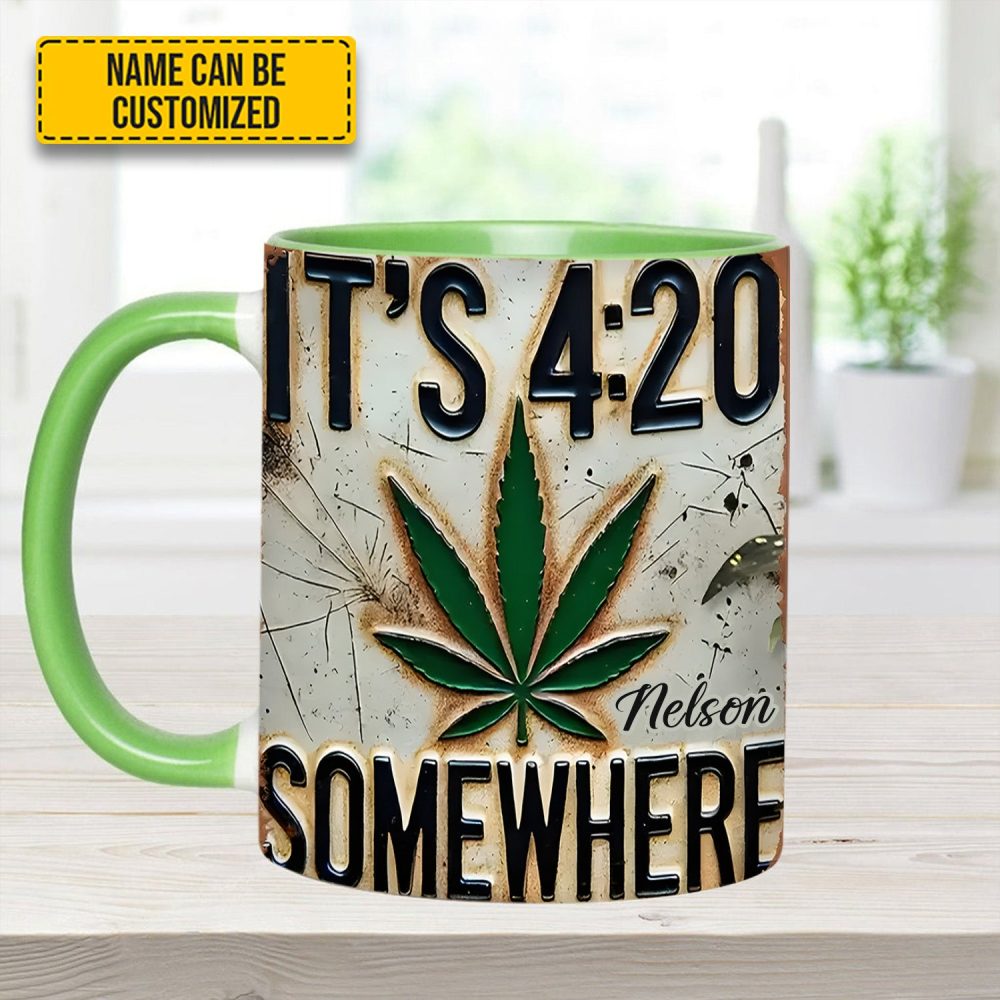 It'S 4:20 Somewhere - Personalized Weed Accent Mug - Image 8