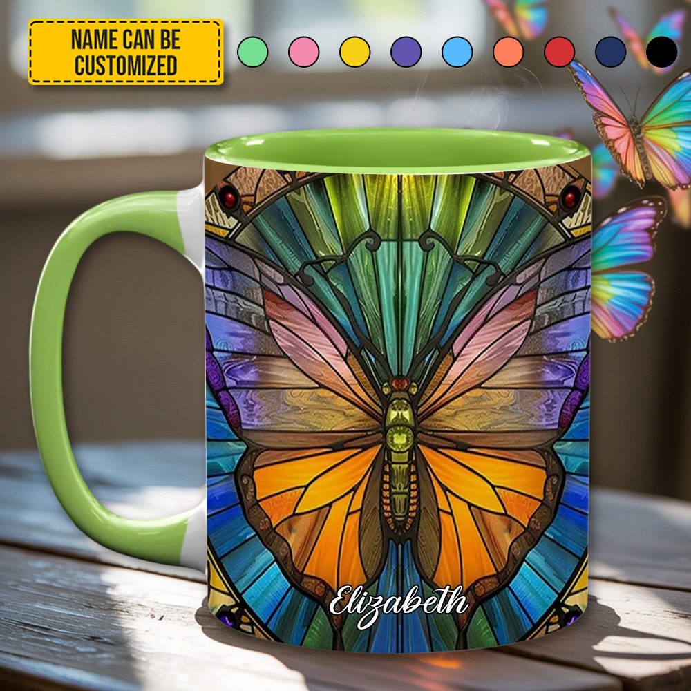 Personalized Vibrant Butterfly Accent Mug - Image 3