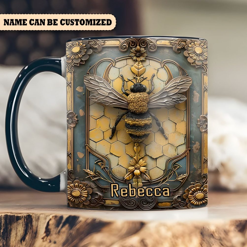 Vintage Bee Personalized Accent Mug - Image 5