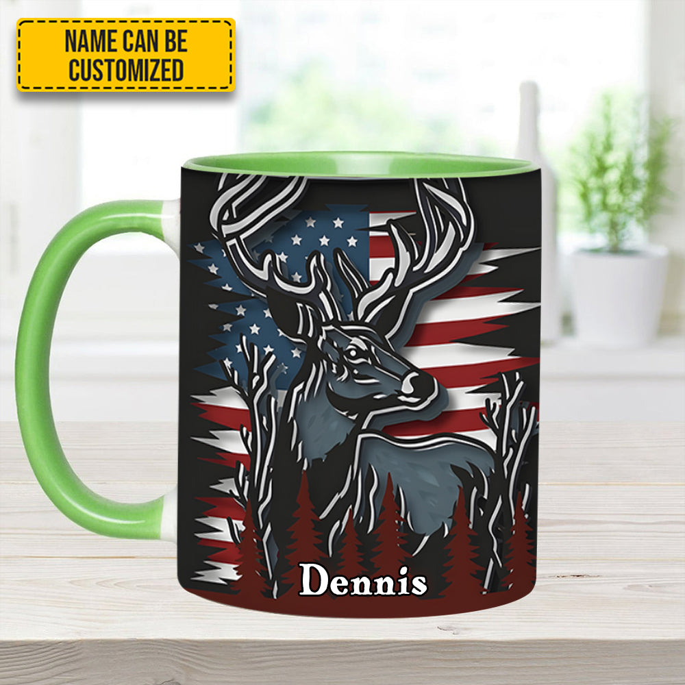 Deer Usa Flag - Personalized Hunting Accent Mug - Image 8