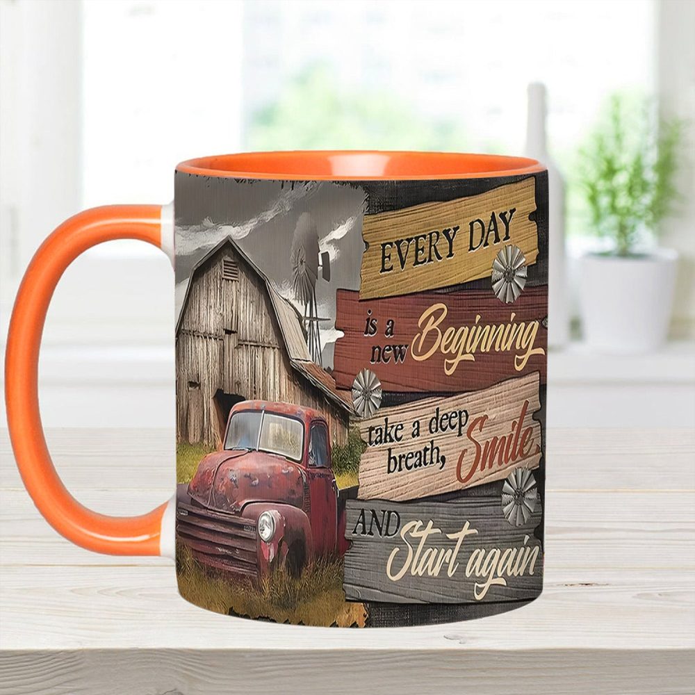 Everyday Is A New Beginning - Country Truck Accent Mug - Image 6