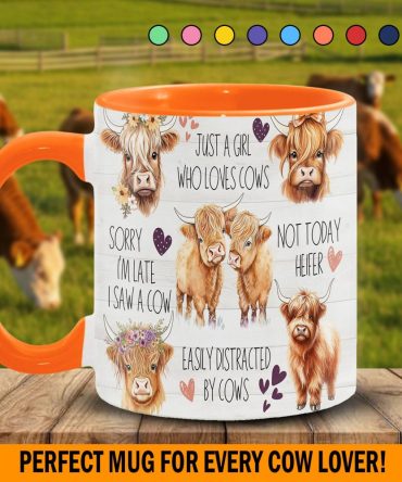 Just A Girl Who Loves Cows Accent Mug