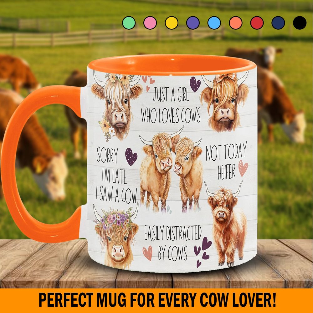 Just A Girl Who Loves Cows Accent Mug