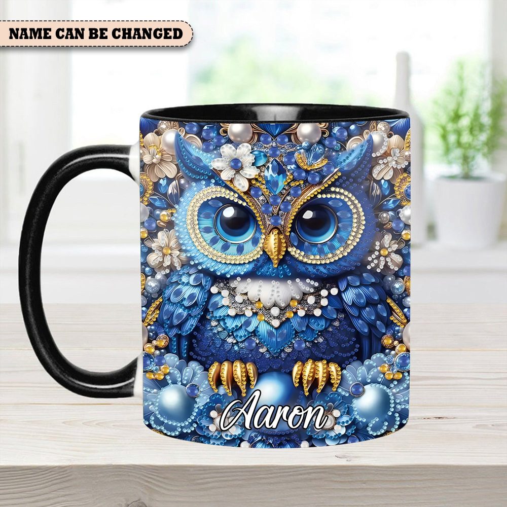 Sparkle Owl - Personalized Owl Accent Mug - Image 7