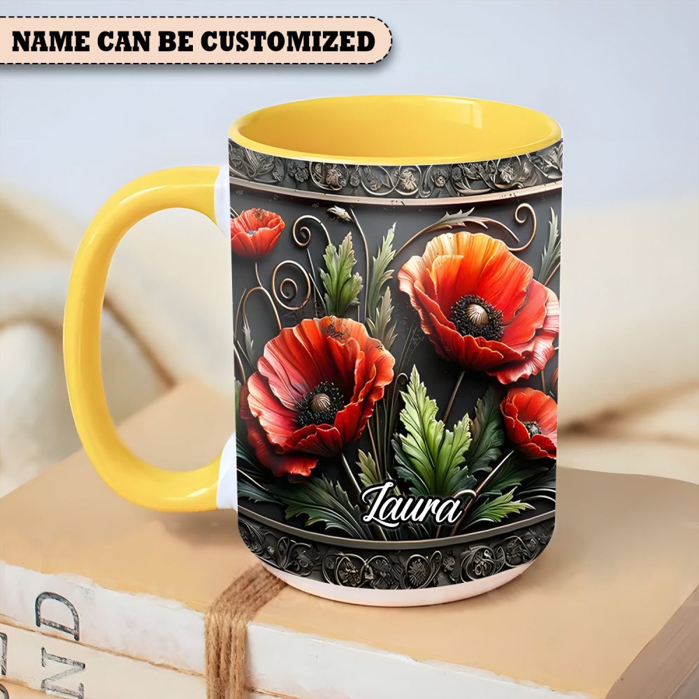 Personalized Vintage Flowers Accent Mug - Image 4