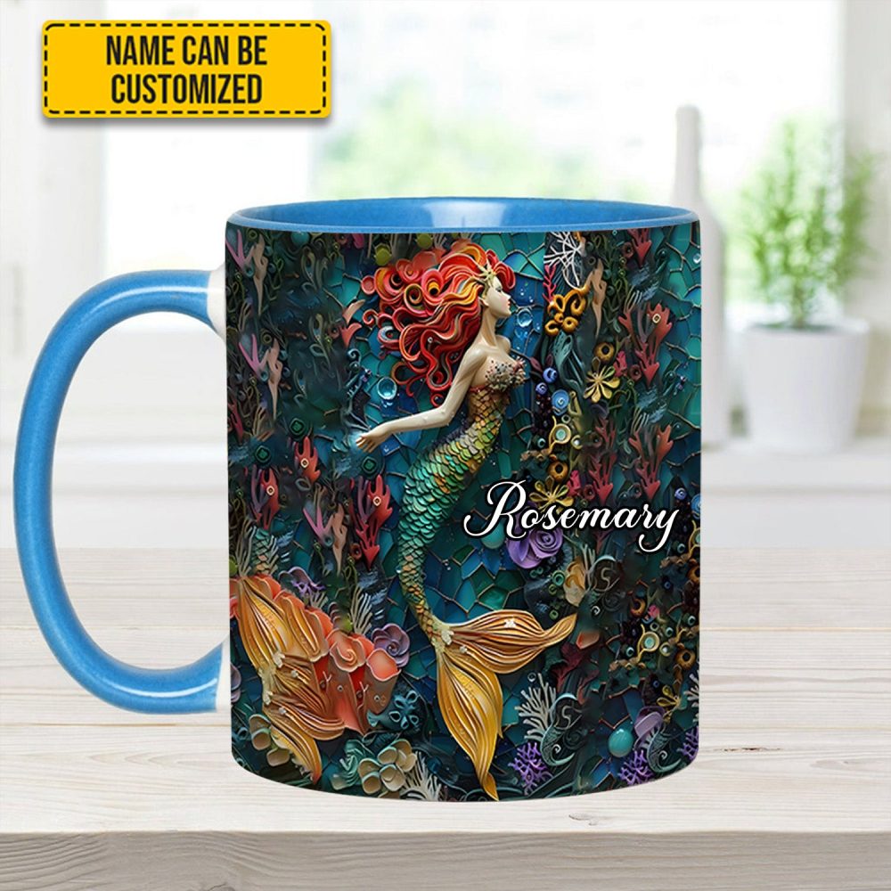 Ocean Mermaid - Personalized Accent Mug - Image 8