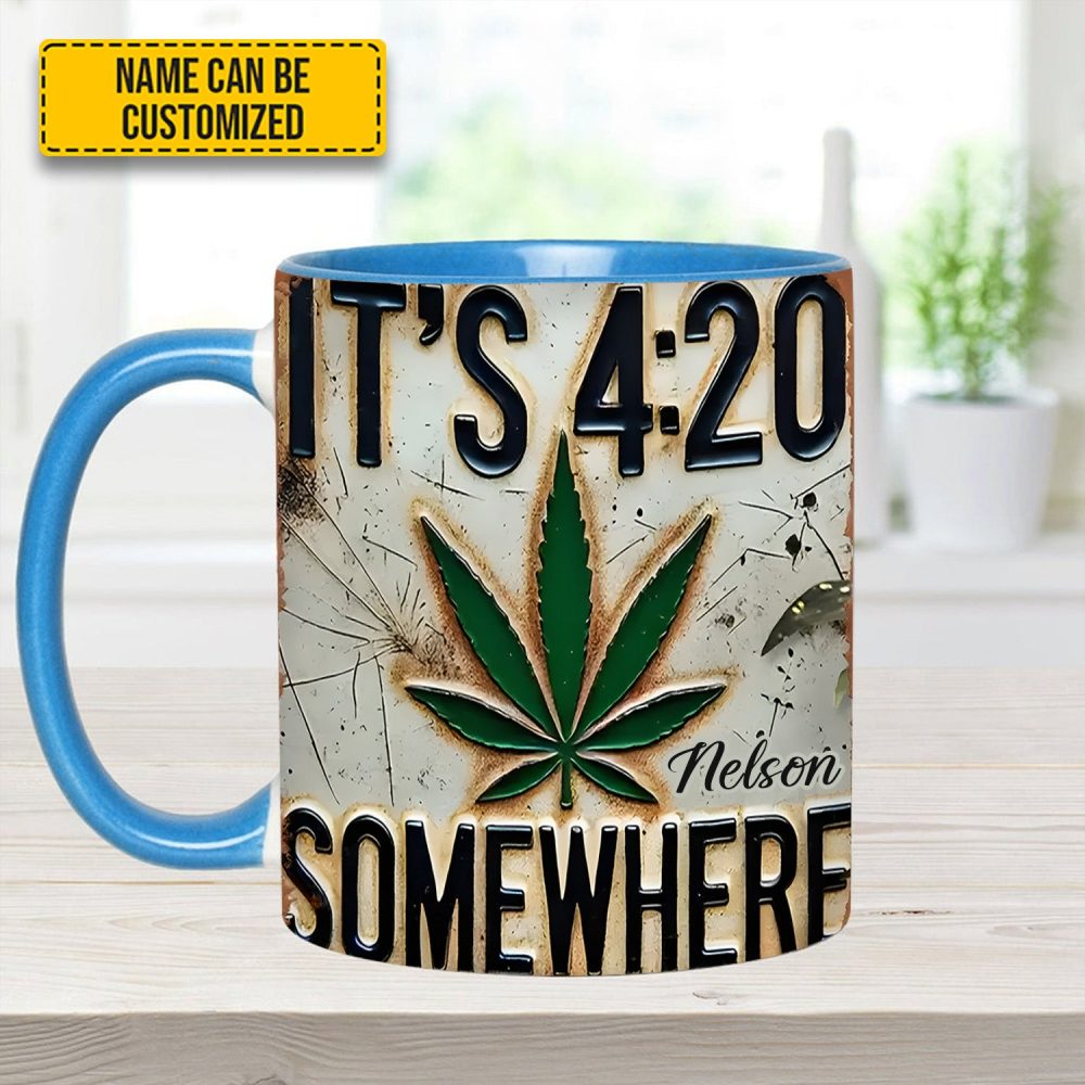 It'S 4:20 Somewhere - Personalized Weed Accent Mug - Image 9