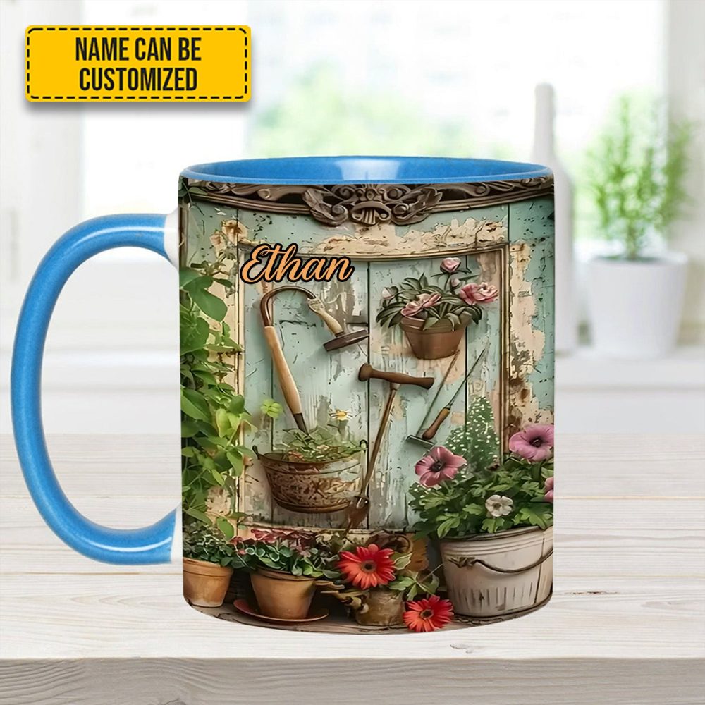 Garden Tools And Flowers - Personalized Gardening Accent Mug - Image 8
