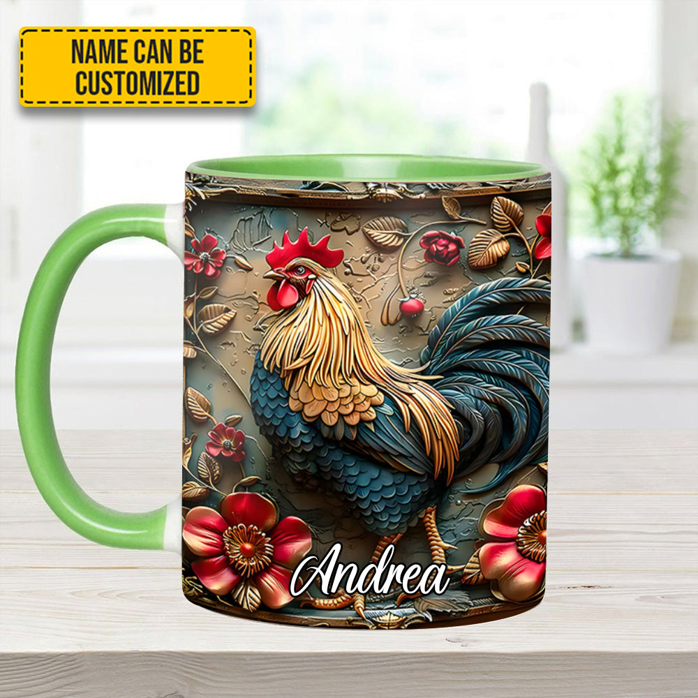 Vintage Rooster – Personalized Chicken Accent Mug - Image 8