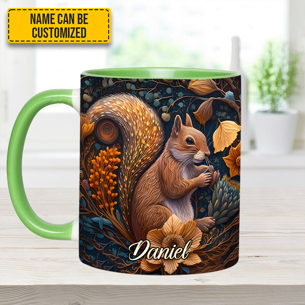 Autumn Squirrel – Personalized Squirrel Accent Mug - Image 7