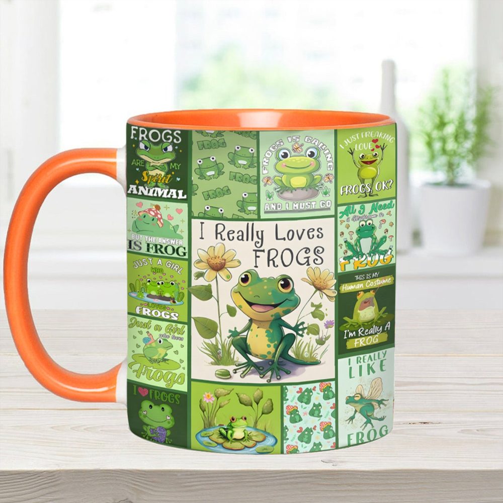 I Really Love Frogs - Cute Frog Accent Mug - Image 4