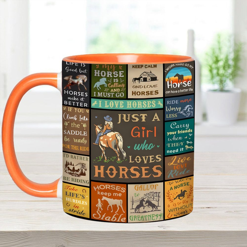 Just A Girl Who Loves Horses - Horse Accent Mug - Image 7