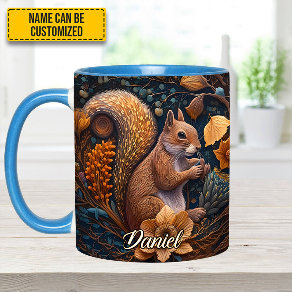 Autumn Squirrel – Personalized Squirrel Accent Mug - Image 8